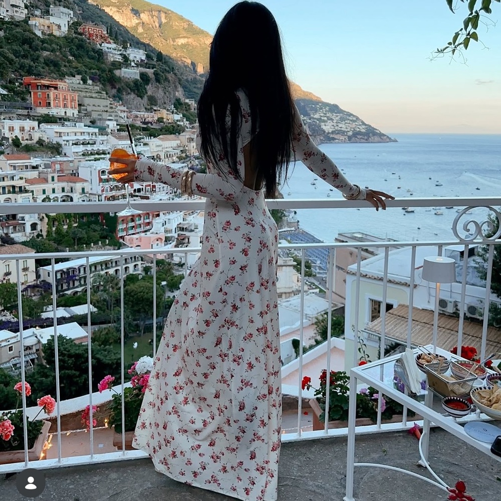 WeWoreWhat Floral Open Back Maxi Dress
